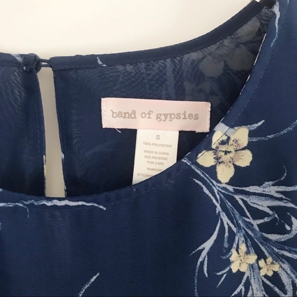 BAND OF GYPSIES Blue Floral Mini Dress - Picture 4 of 5